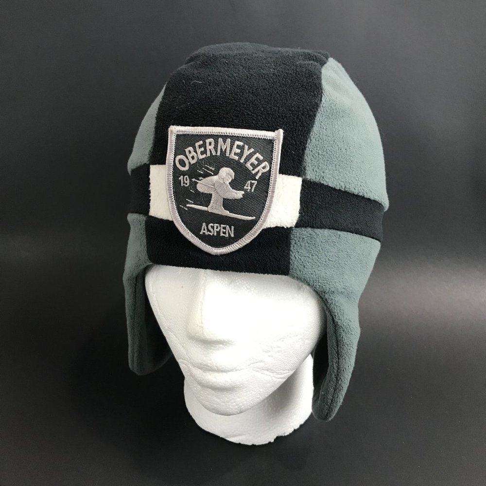 Youth Black/Gray Beanie with Ear Flaps, Obermeyer